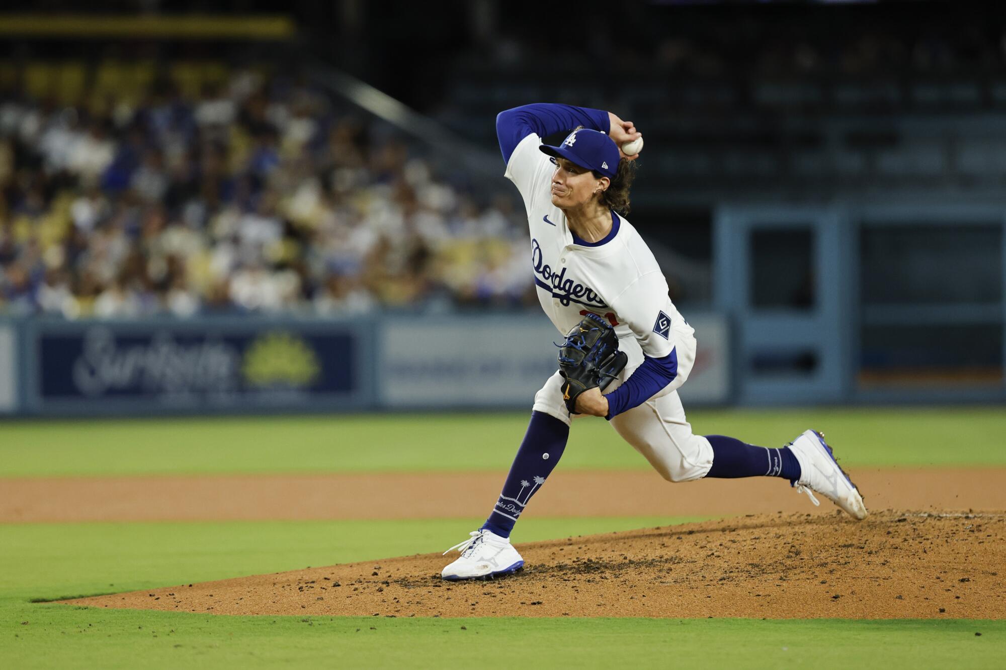 O titular do Dodgers, Tyler Glasnow, resiste à quinta fama na segunda -feira.