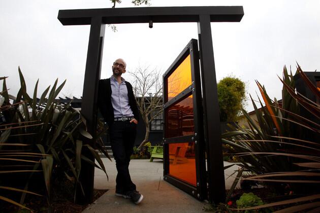 Rash, at his front gate: "I wanted something different. I wanted a sense of enclosure but not a fence. It feels like you're enclosed when in fact it is an open space." The various elements of the new garden add up to a low-maintenance retreat for a man still fielding questions about his Angelina thigh thrust at the Oscars. Rash just smiles. "Everyone knows I was just having fun." Now the same can be said of his garden. Full article. More profiles: Southern California homes and gardens Our blog: L.A. at Home