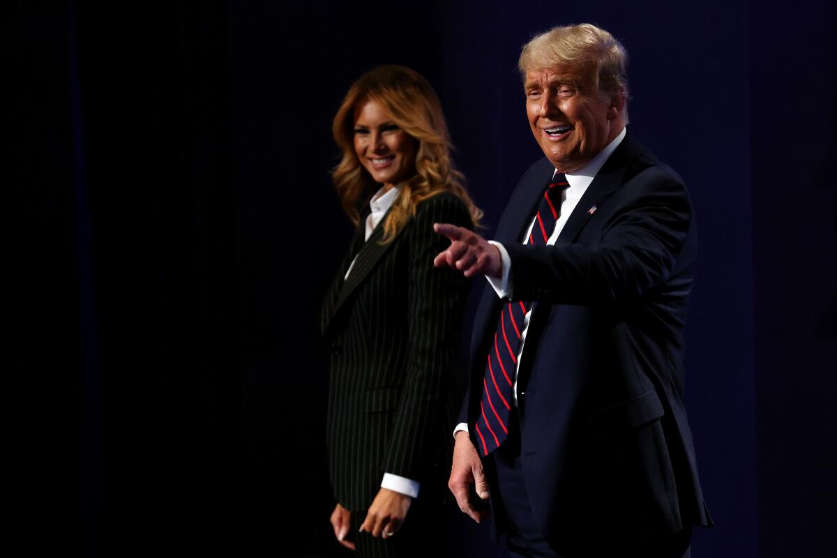 President Trump and First Lady Melania Trump after the first debate with Joe Biden. 