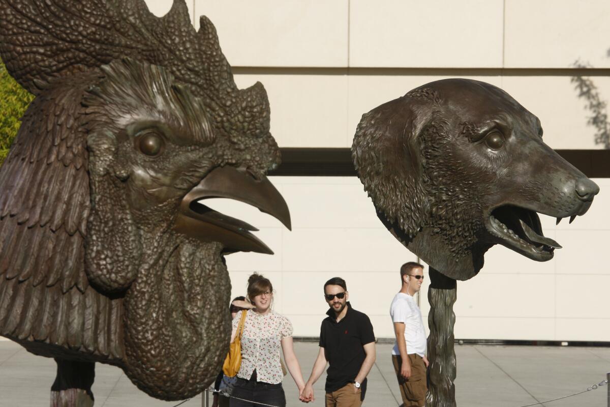 Part of the Ai Weiwei installation "Circle of Animals/Zodiac Heads" on display at the Los Angeles County Museum of Art in August 2011.