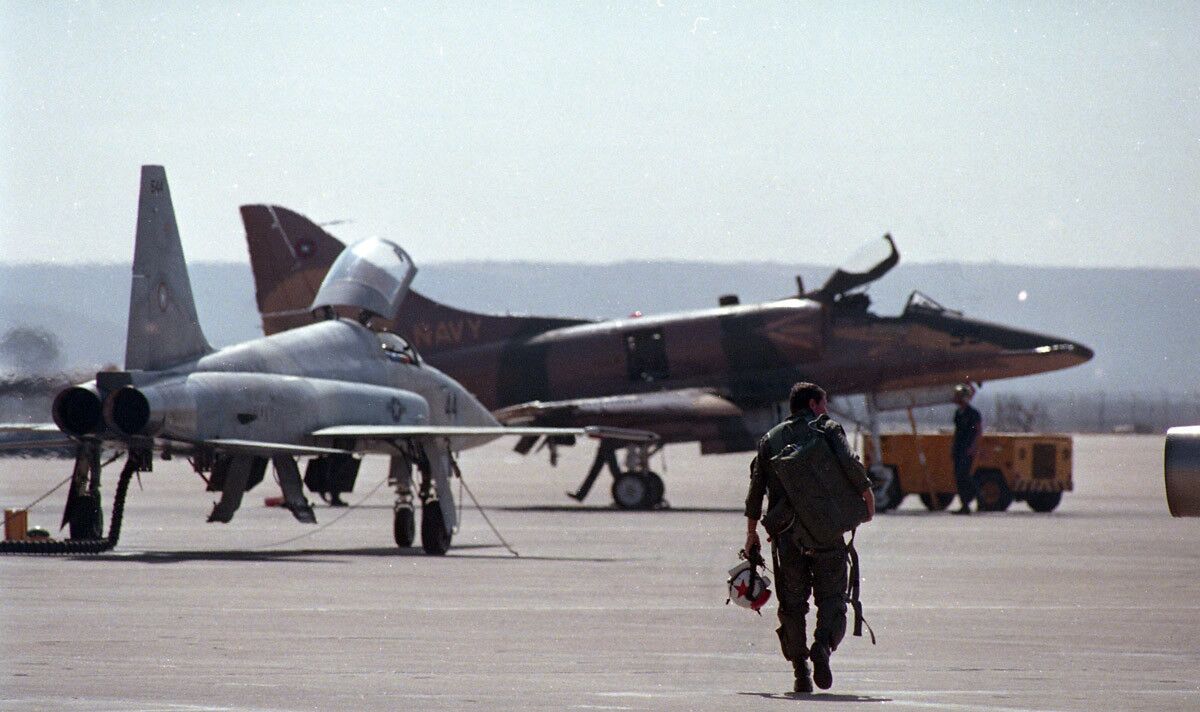 U-T file photos of pilots and planes at Miramar Naval Air Station during the filming of Paramount Pictures "Top Gun" movie in the summer of 1985.