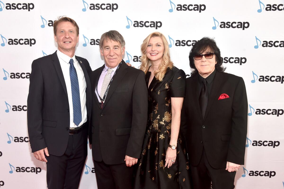ASCAP vice president Shawn Lemone, from left, composer Stephen Schwartz, ASCAP CEO Elizabeth Matthews and ASCAP vice president John Titta at the ASCAP Screen Music Awards.