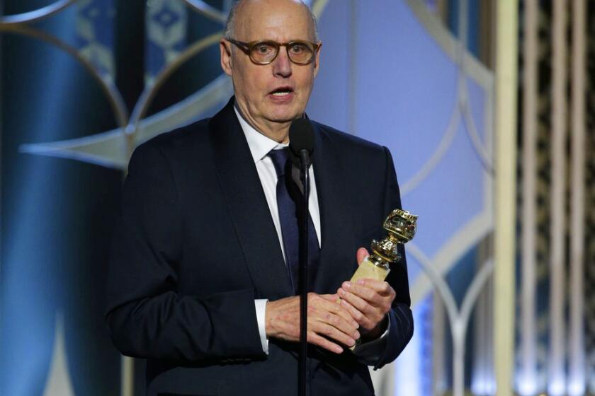 Jeffrey Tambor accepts the award for best actor in a TV series, comedy or musical for his role in "Transparent" at the 72nd Annual Golden Globe Awards.