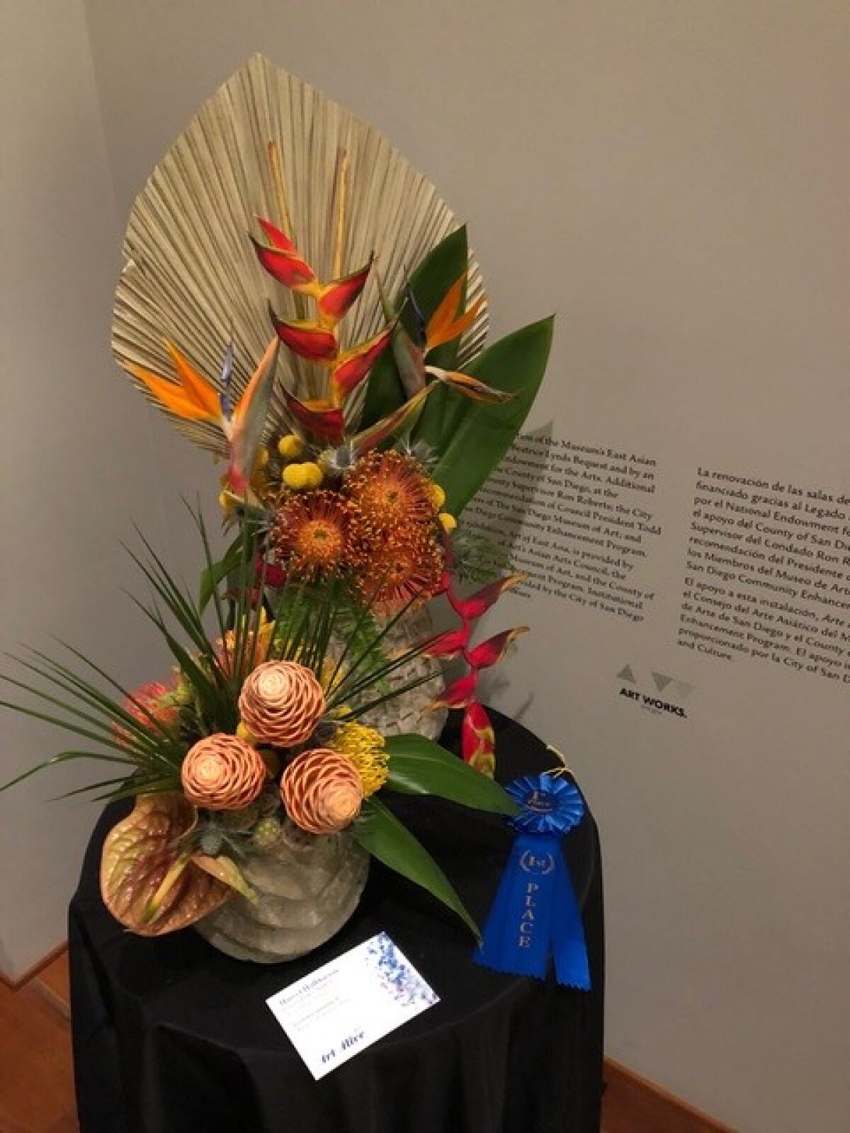Marcel Halldorson won two awards for this artistic floral design in the San Diego Museum of Art's Art Alive competition.