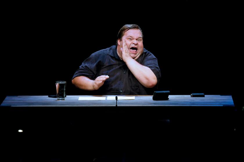 Mike Daisey performs "The Trump Card" at the Broad Stage in Santa Monica.