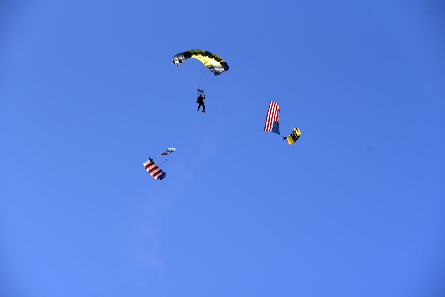 Guests were treated to a skydiving exhibition