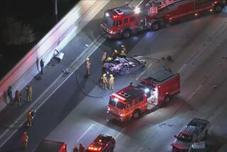 A fatal crash involving several vehicles shut down the northbound 405 Freeway in the San Fernando Valley early Monday morning. A person driving the wrong way slammed into a center divider at around 4:30 a.m. at Sherman Way, according to KTLA.
