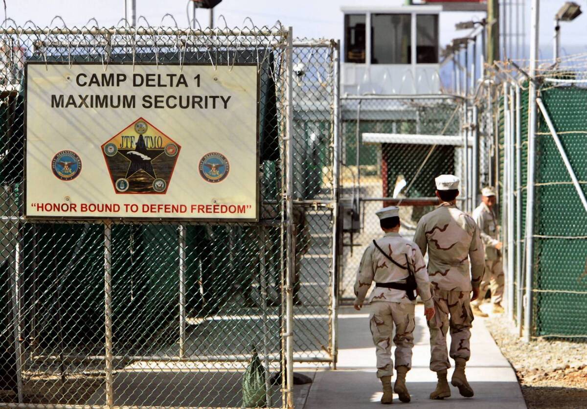 Camp Delta, the military-run prison at the U.S. naval base at Guantanamo Bay, Cuba. The Obama administration has announced plans to transfer two prisoners to Algeria as President Obama renews a push to close the camp.
