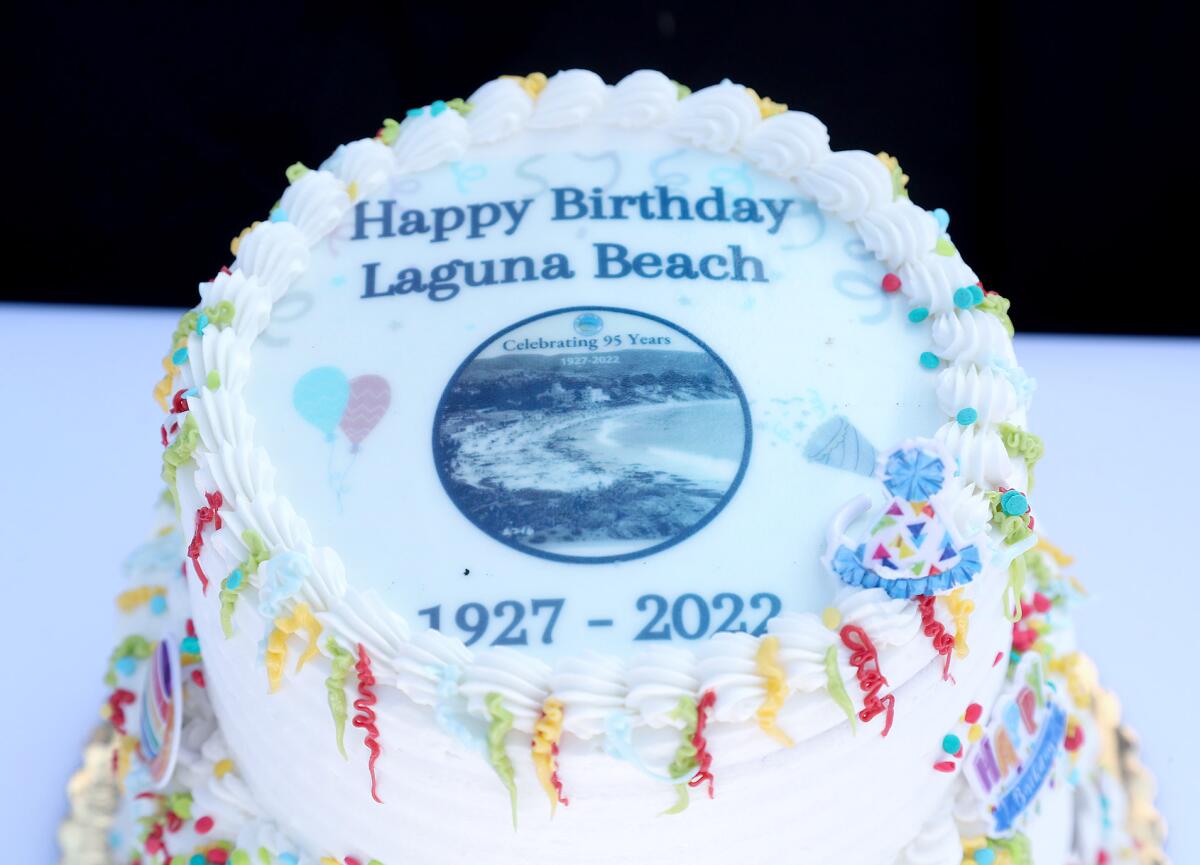 The official birthday cake for the 95th birthday celebration for the city of Laguna Beach, celebrated on Wednesday.