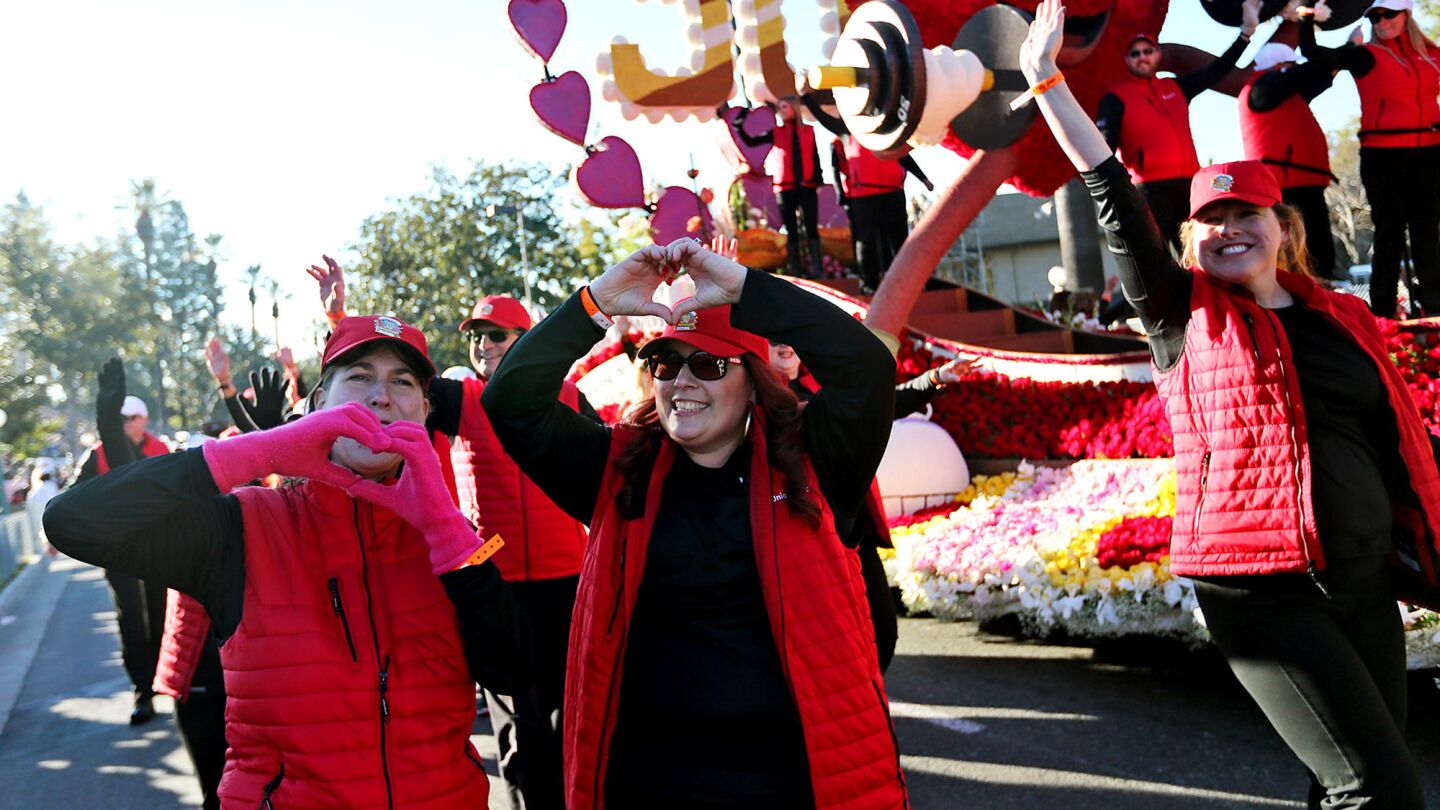 Union Bank and the American Heart Association, Western States Affiliate "Union of Hearts" float.