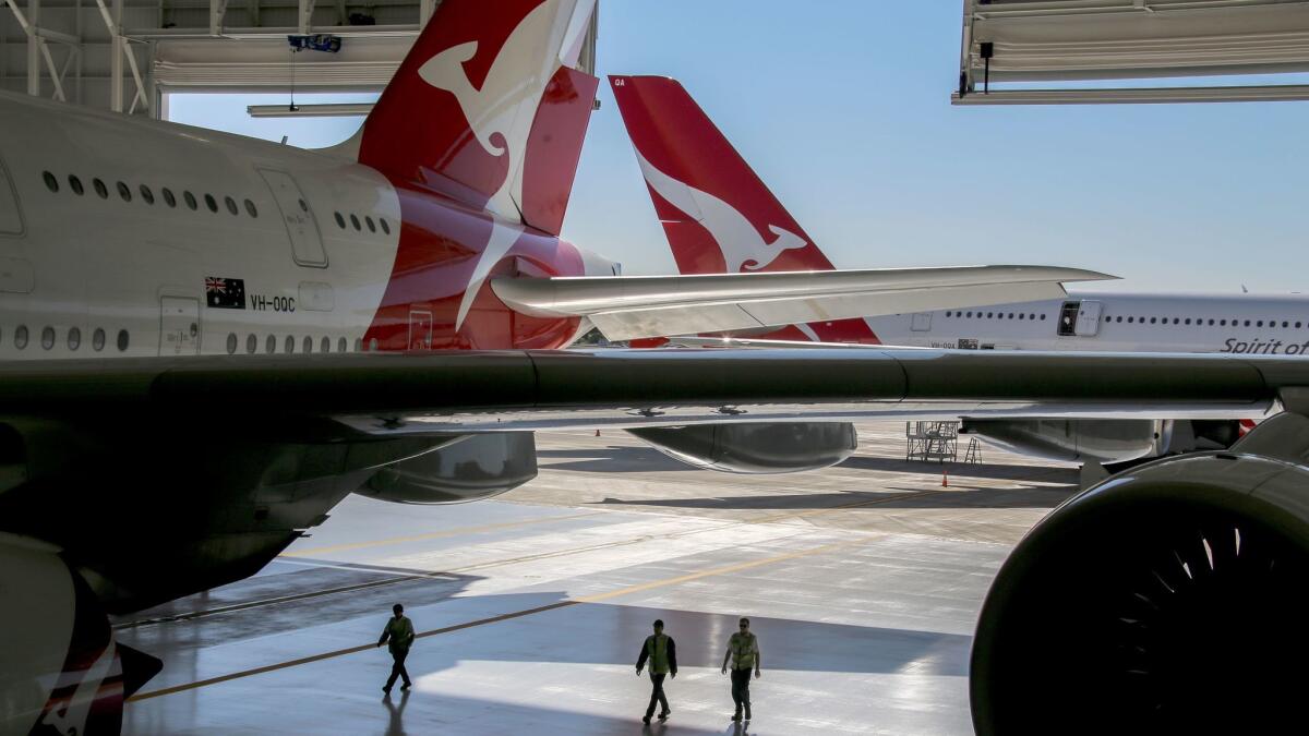 Australian airline Qantas Airways unveiled its new hangar at Los Angeles International Airport. The hangar is big enough to hold an A380, the world's biggest passenger plane.