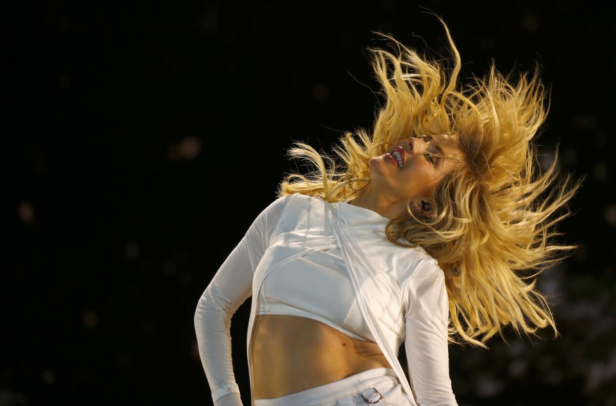Ellie Goulding performs Friday night at the Coachella Valley Music and Arts Festival in Indio.