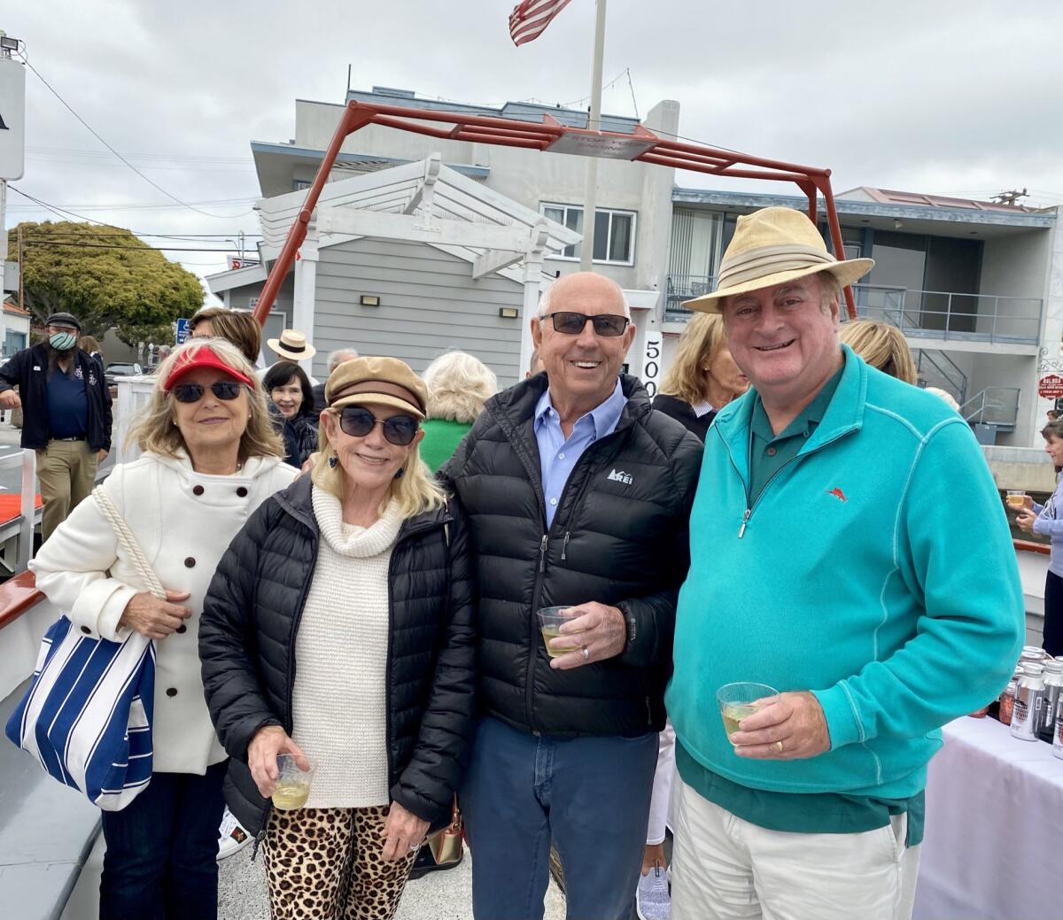 Karen Johnston, Janet Ray, Walkie Ray and Keith Curry ferry ride around Newport Harbor.