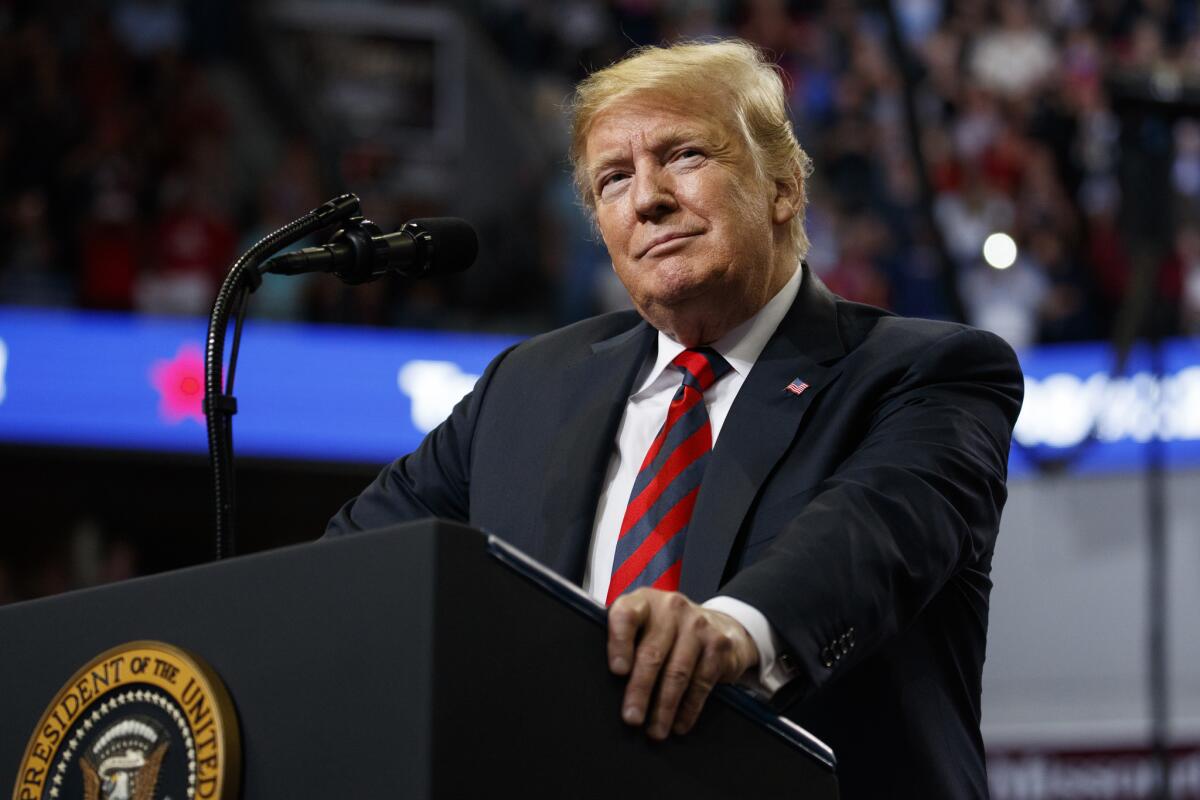 President Trump speaks during a campaign rally, Friday, Sept. 21, 2018, in Springfield, Mo.