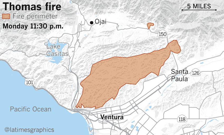 Southern California Fires Live Updates New Evacuation Orders Issued For Carpinteria And Montecito As Thomas Fire Again Rages Out Of Control Los Angeles Times