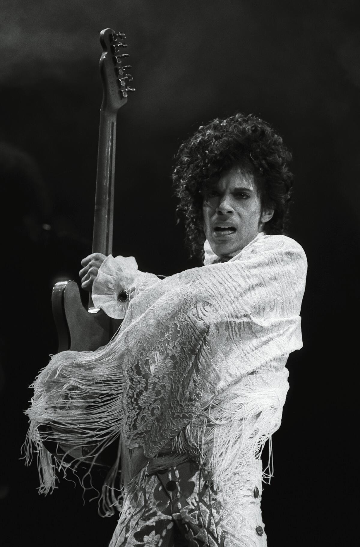 Prince at the Greensboro Coliseum in North Carolina, Nov. 14, 1984.