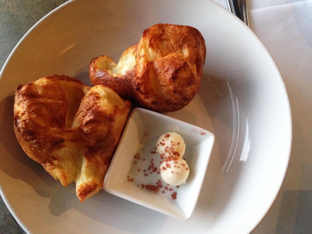 Popovers serve as an amuse bouche at Class Kitchen, a student-run pop-up restaurant in Costa Mesa.
