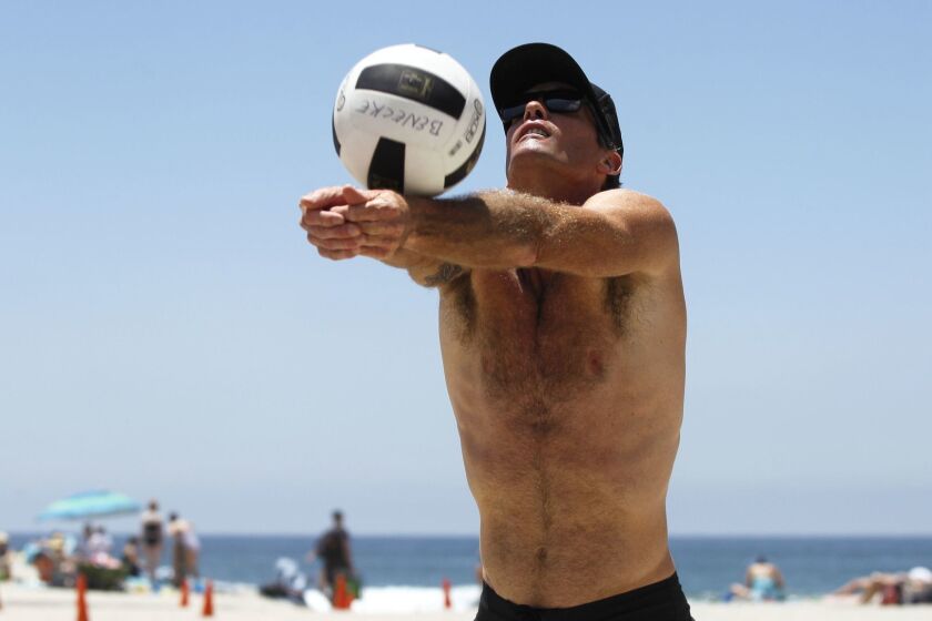 SAN DIEGO, June 27, 2018 | Matt Olson at the Moonlight Beach volleyball courts in Encinitas on Wednesday. | Photo by Hayne Palmour IV/San Diego Union-Tribune/Mandatory Credit: HAYNE PALMOUR IV/SAN DIEGO UNION-TRIBUNE/ZUMA PRESS San Diego Union-Tribune Photo by Hayne Palmour IV copyright 2018