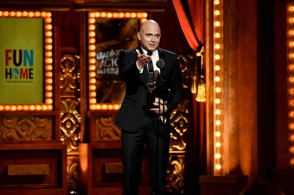 "Fun Home" star Michael Cerveris accepts the Tony for lead actor in a musical in 2015.