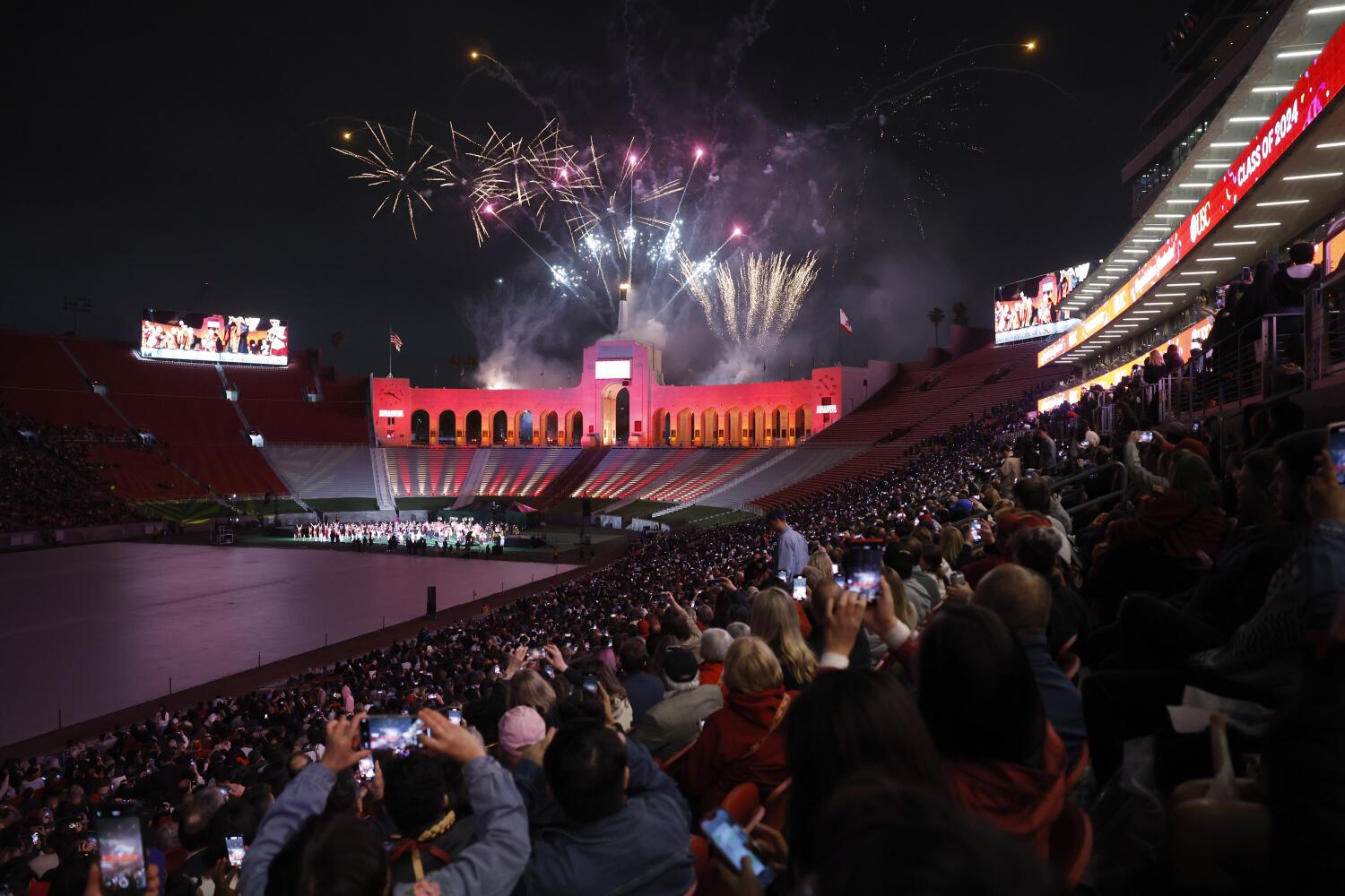 USC graduation unfolds amid tight security and standing ovation for canceled valedictorian