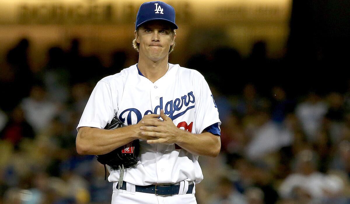 Dodgers starting pitcher Zack Greinke had a record of 17-8 this season with a 2.71 earned-run average in 32 starts.