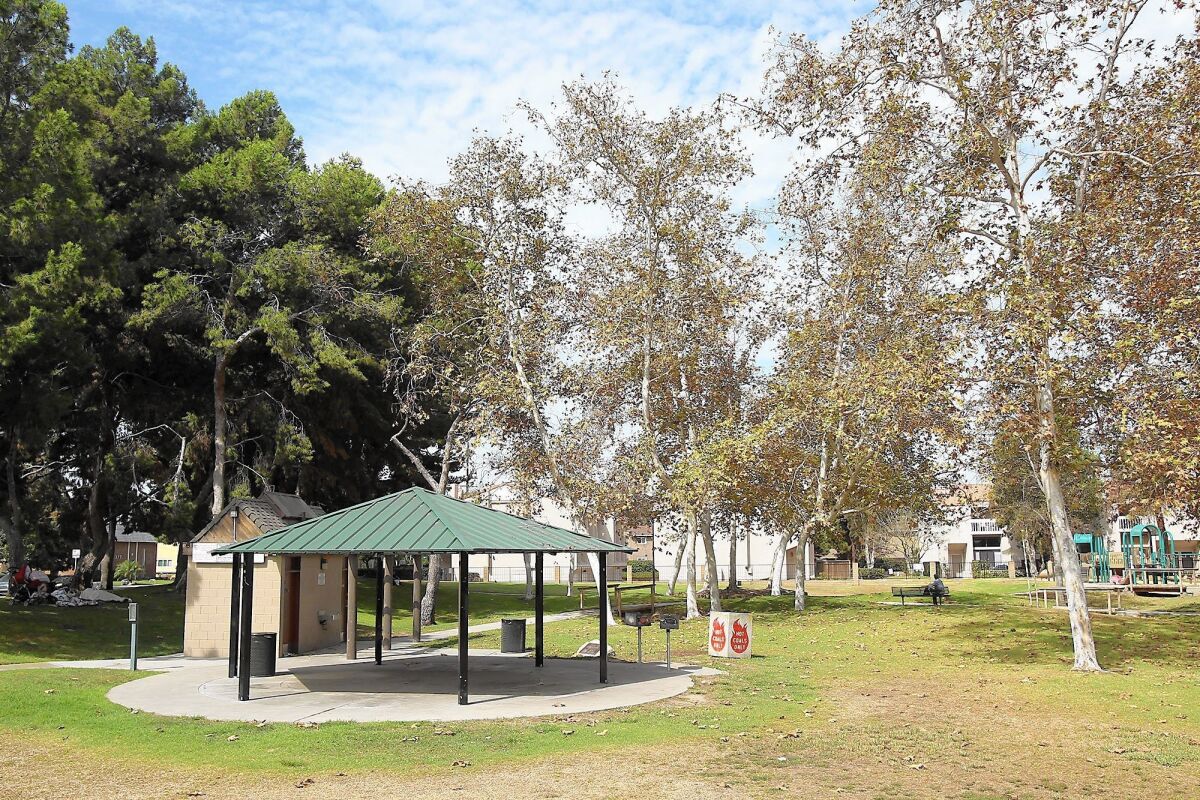 Costa Mesa police have issued a report about increased crime in Wilson Park, above. Officials recently closed the park restrooms, which has reportedly curbed some illegal activity.