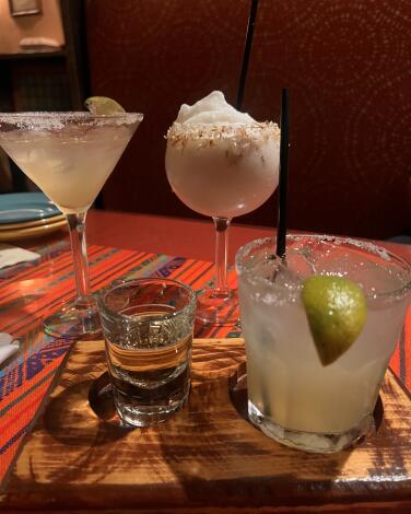 Zapata's Widow, coconut margarita and L.A. Lemonade margarita from El Cholo.