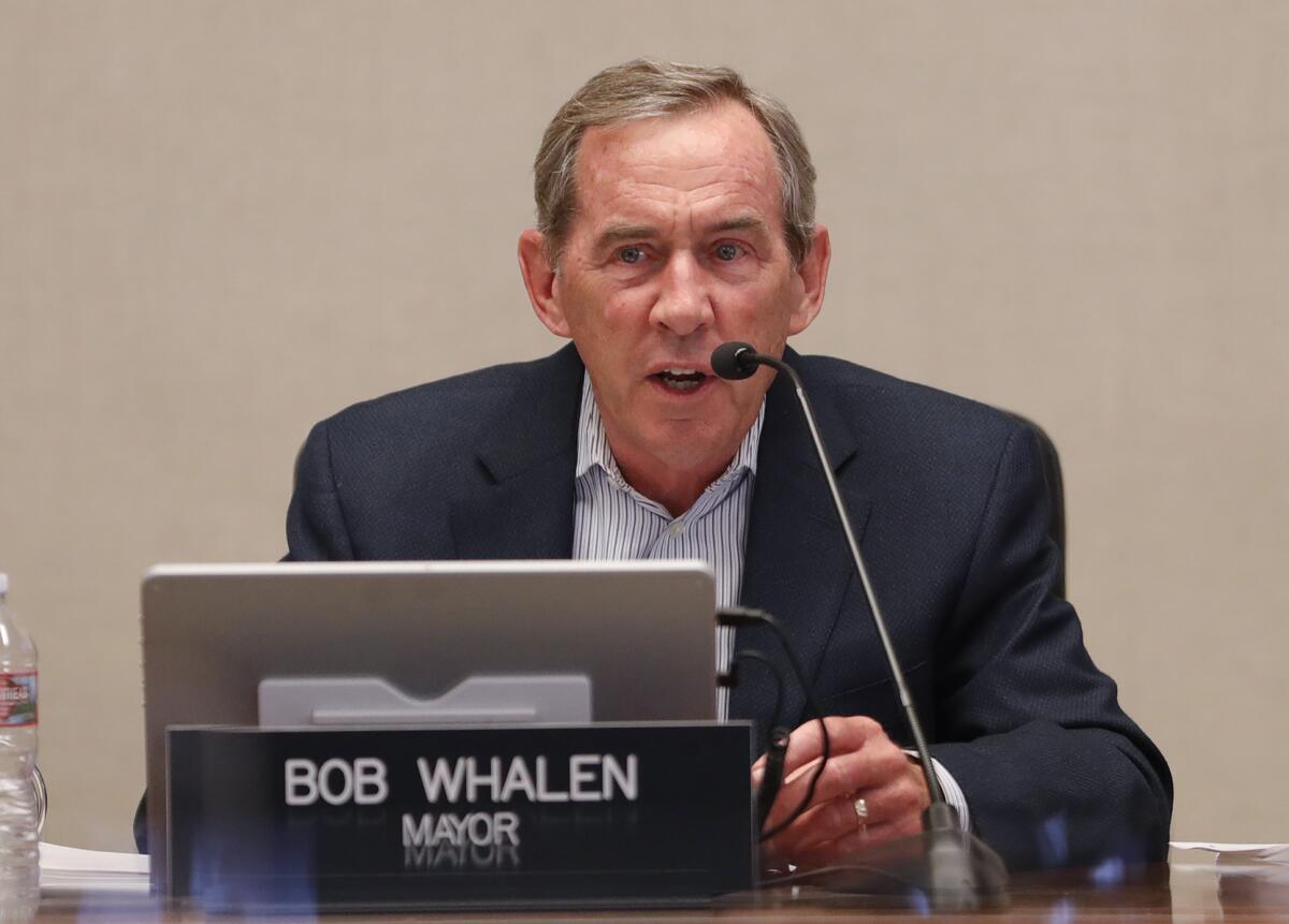 Mayor Bob Whalen, seen at a meeting in 2021.