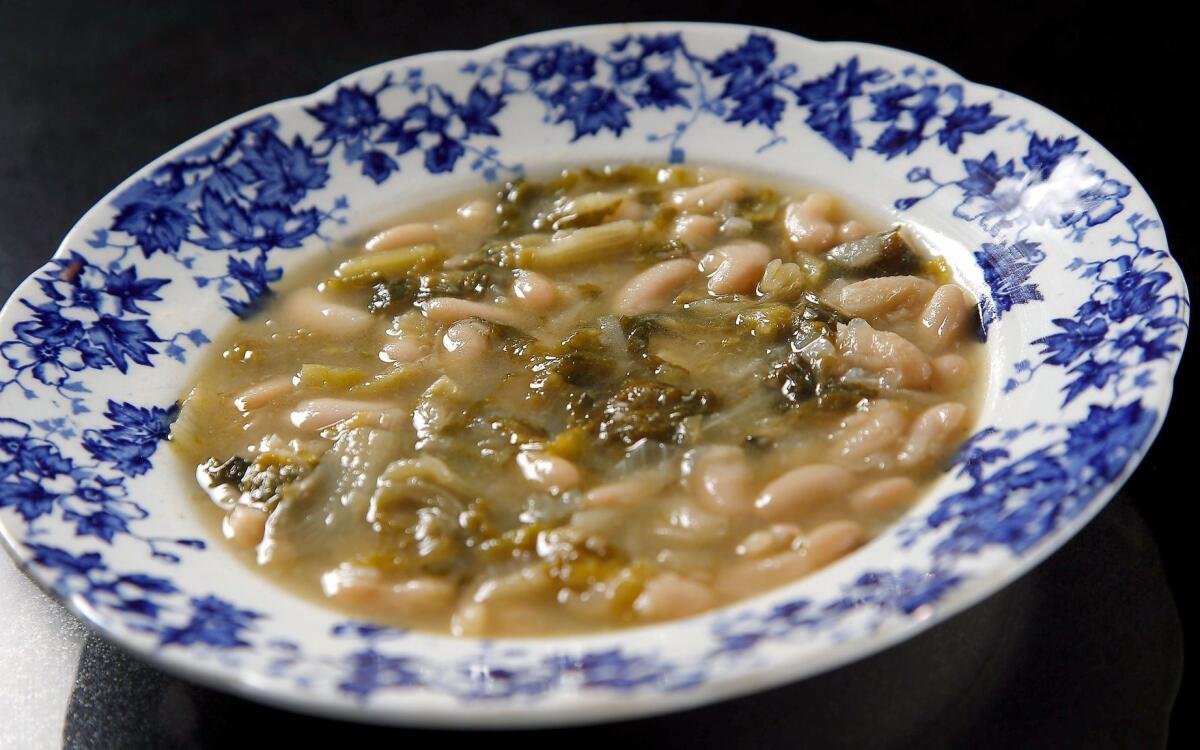 White bean and escarole soup with olio nuovo