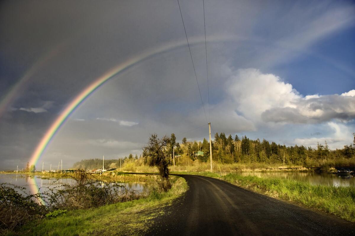 A double rainbow near Astoria, Ore.