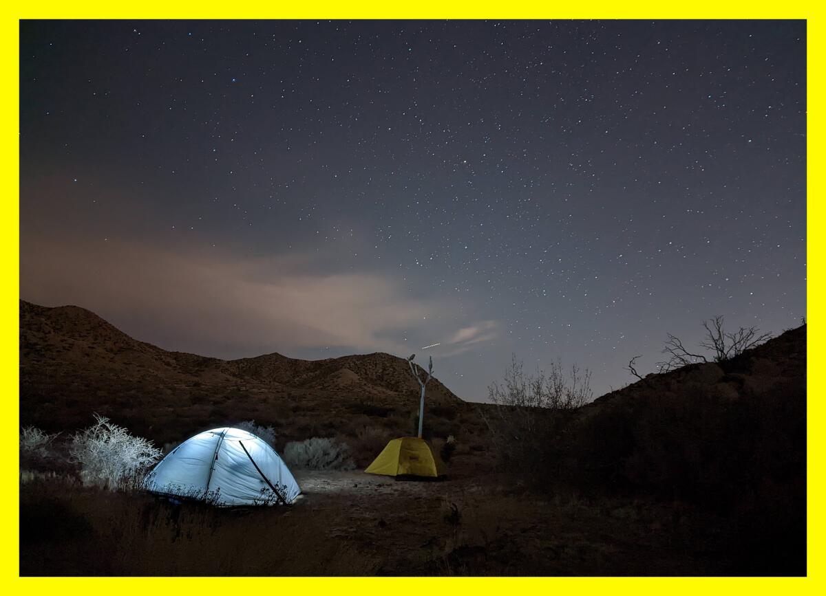 Backcountry camping and stargazing in Joshua Tree