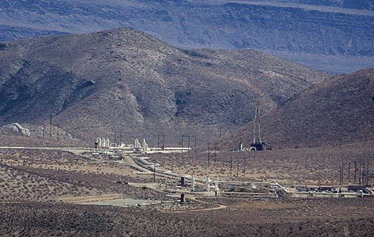 The Trump administration wants to open more of the California desert for geothermal energy, meaning more facilities like the Coso plant near Little Lake in Owens Valley, seen here in 2007.