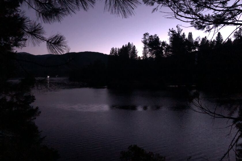 Lake Siskiyou at dusk.