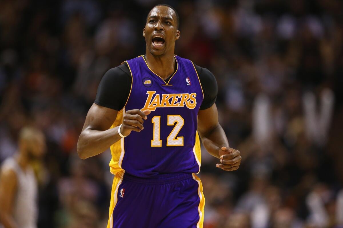 Lakers center Dwight Howard led the league in rebounding and was fifth in blocked shots but was 14th in the voting for defensive player of the year.