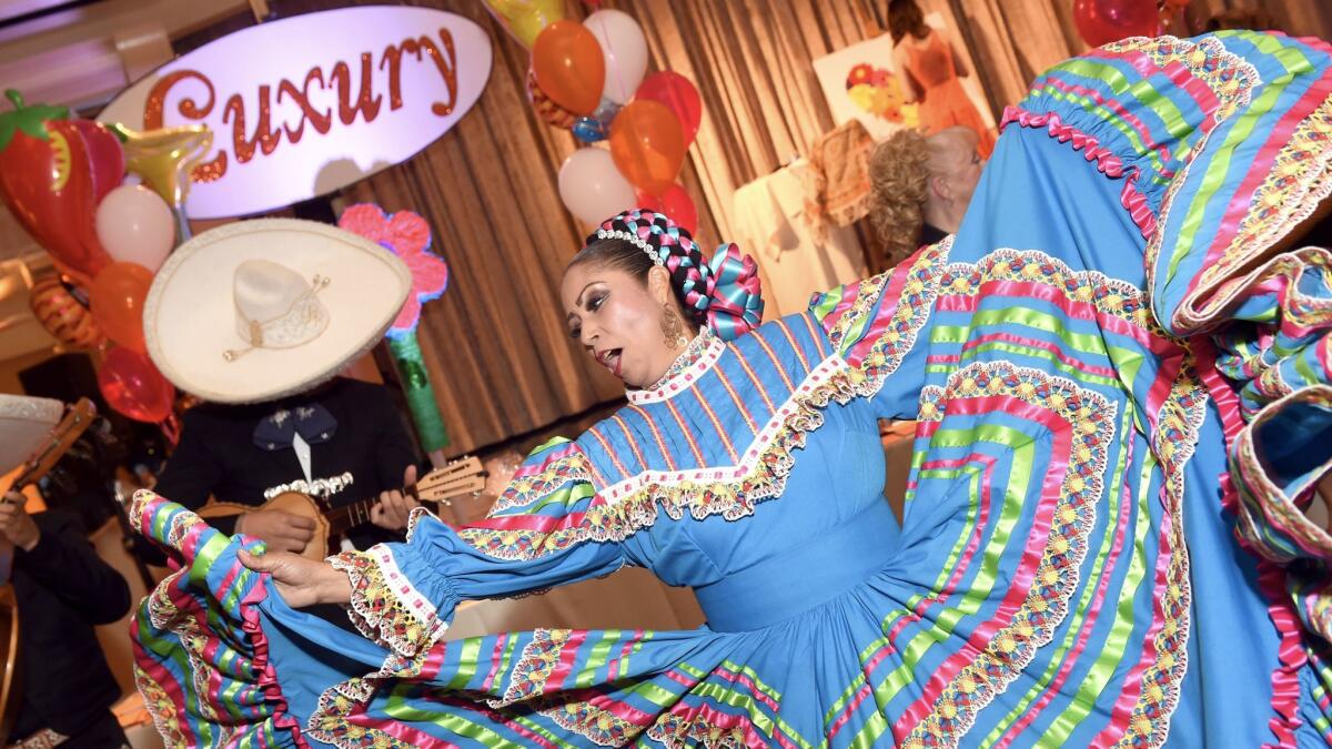 Mariachi performers turn up the festive vibe at the Race to Erase MS event at the Beverly Hilton on May 5. (Emma McIntyre / Getty Images for Race to Erase MS)