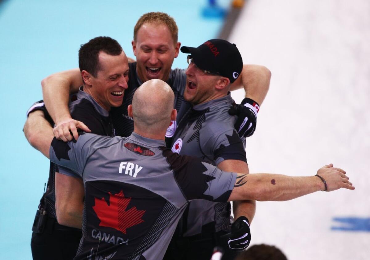 Canada celebrates its gold in men's curling.