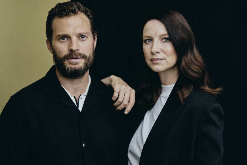 LONDON, United Kingdom: OCTOBER 11, 2021: Actors Jamie Dornan and Caitriona Balfe play Buddy's parent in Kenneth Branagh's film "Belfast." CREDIT: Christopher Proctor/For The Times