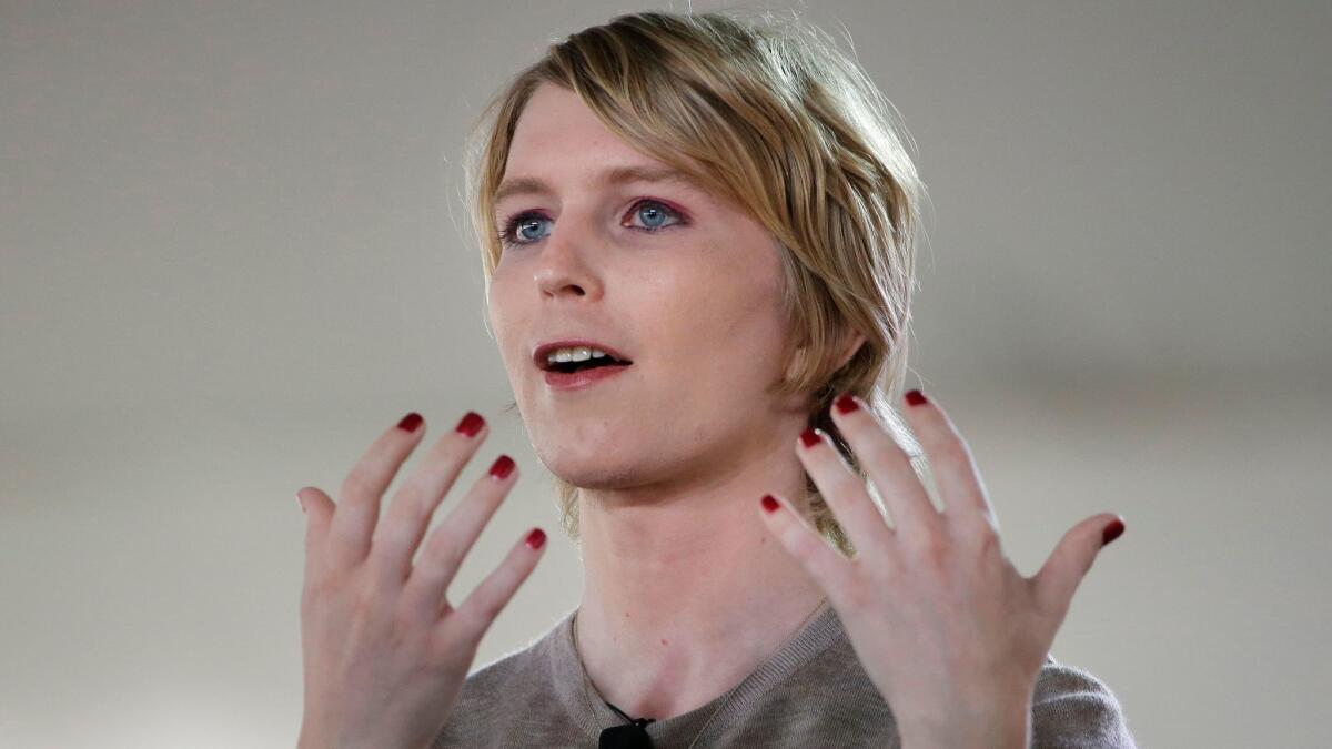 Chelsea Manning says she's running for the U.S. Senate in Maryland.