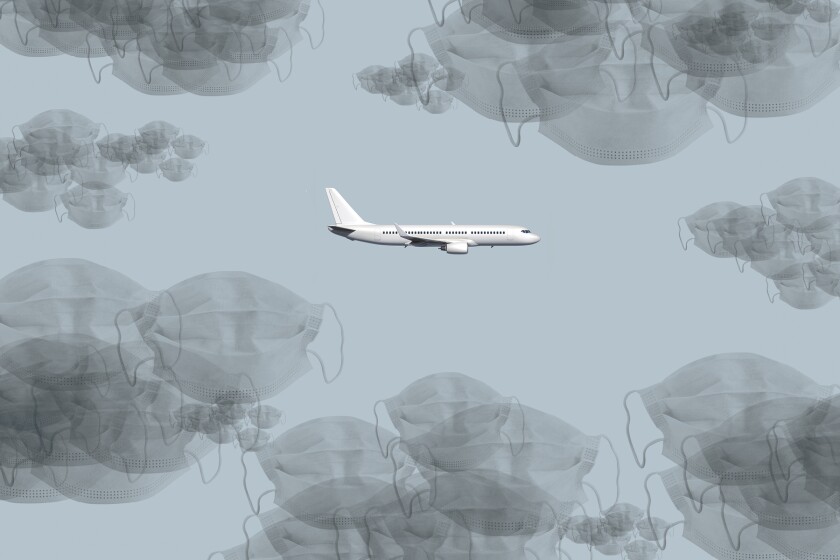 Art for wearing a mask on a plane in 2020