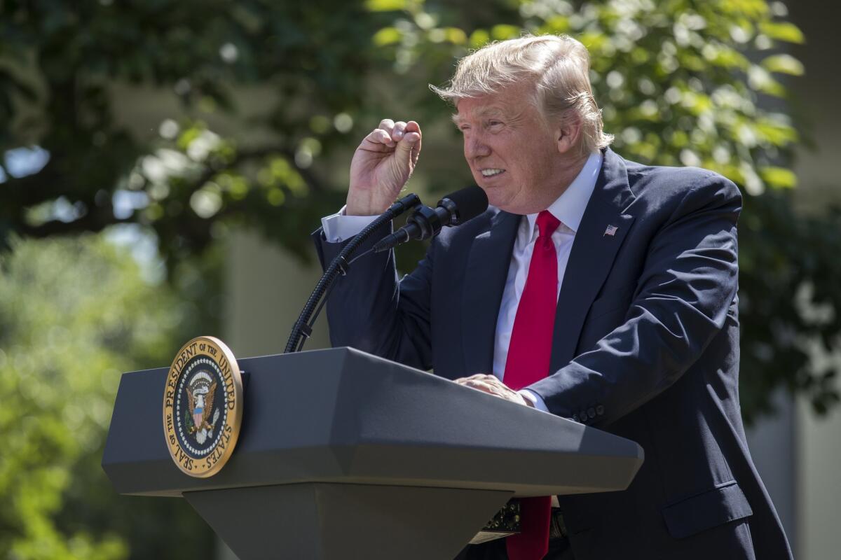 President Trump announces that the U.S. is withdrawing from the Paris climate accord.