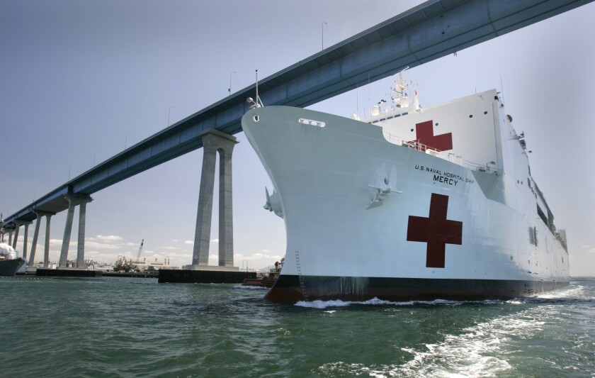 U.S. Navy hospital ship Mercy in San Diego has played a far smaller role in the coronavirus crisis than originally envisioned.
