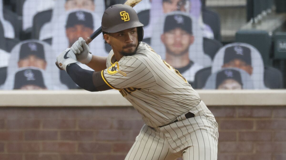 Padres catcher Francisco Mejia was placed on 10-day injured list with a bruised left thumb.