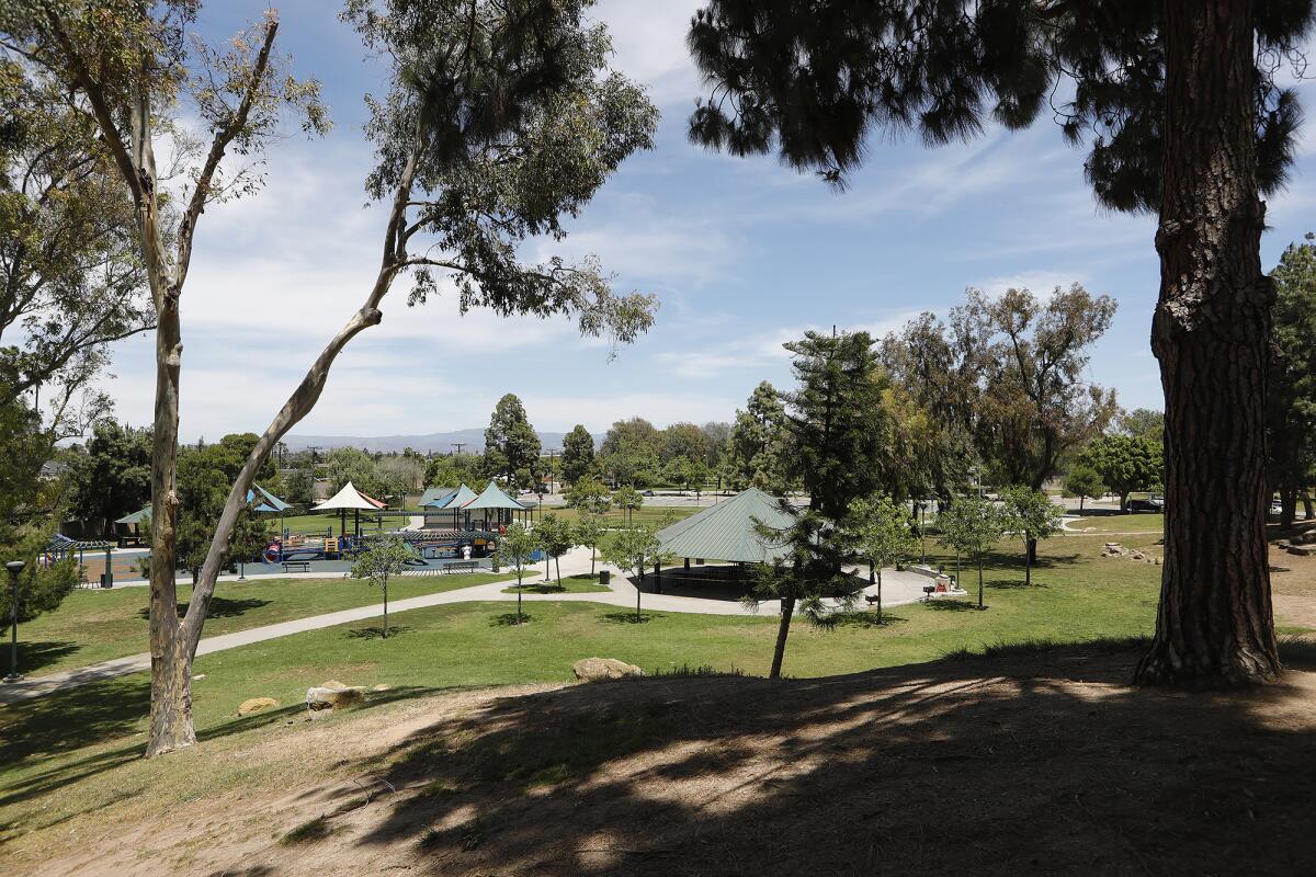 Costa Mesa eased restrictions on park use, to allow families or people within a single household to sit and picnic together.