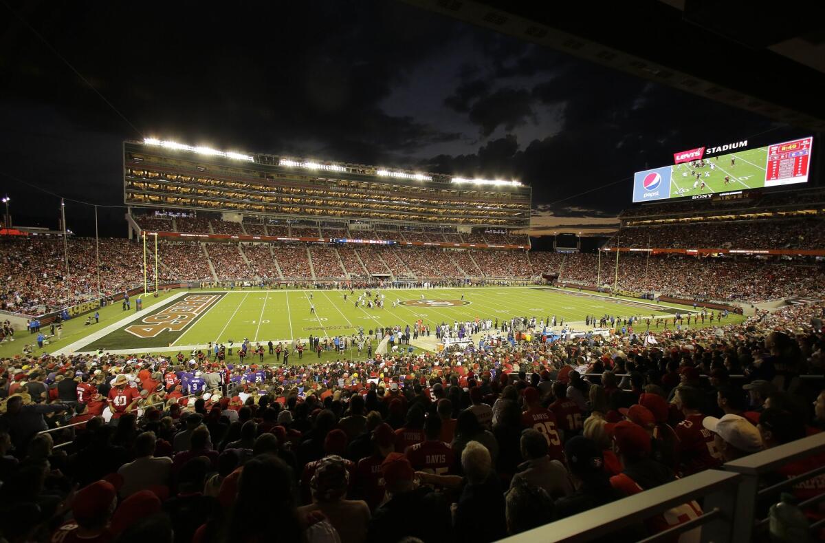 Fans at Levi's Stadium watch the San Francisco 49ers play the Minnesota Vikings on Sept. 14.