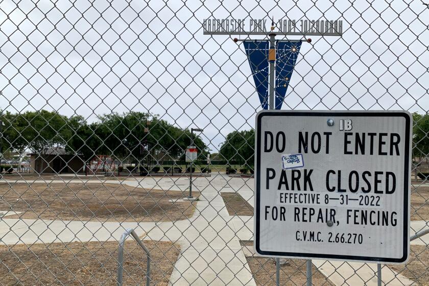 Harborside Park, closed since August, will remain shut down while the city considers the land's housing potential.