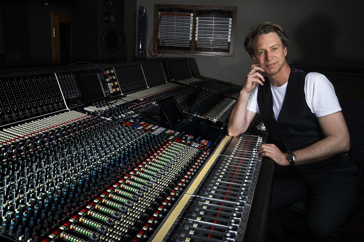 Beatles producer Giles Martin at the studio in Capitol Records Tower