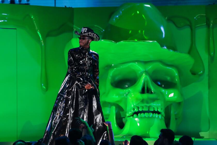 LOS ANGELES, CA - January 26, 2020: Lil Nas X performs at the 62nd GRAMMY Awards at STAPLES Center in Los Angeles, CA. (Robert Gauthier / Los Angeles Times)