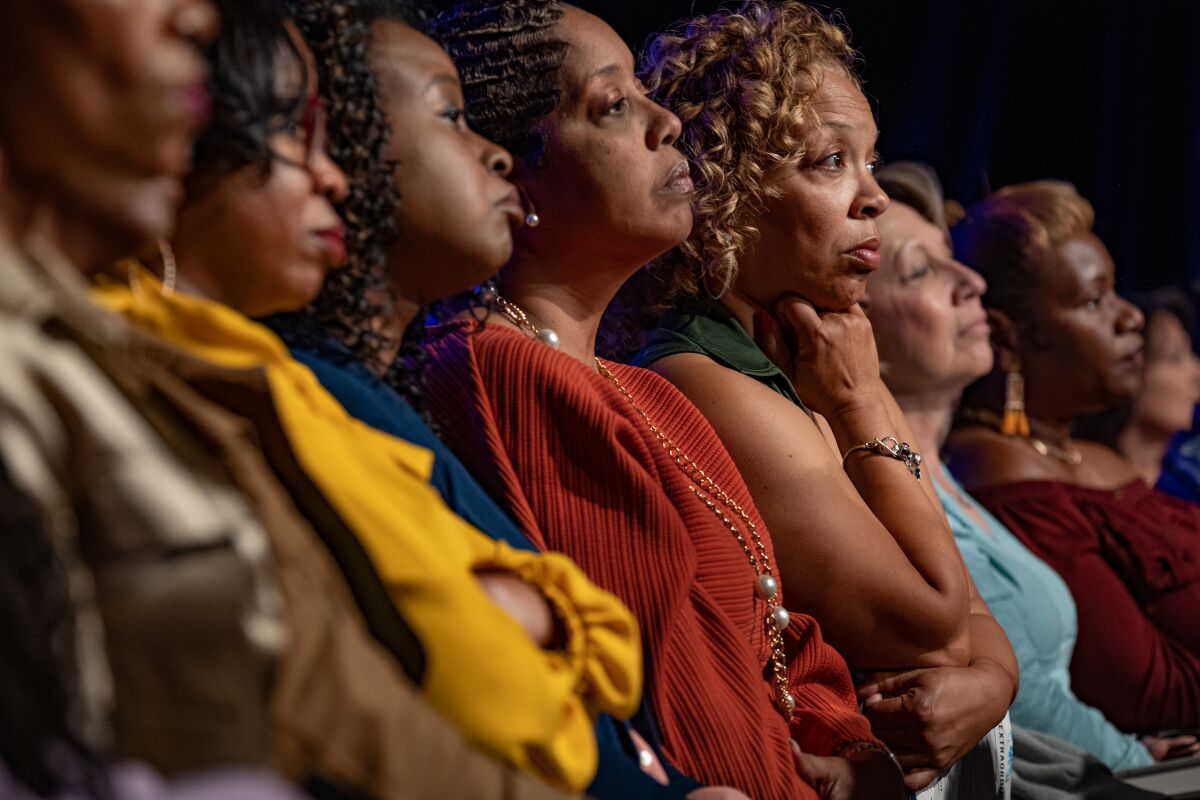 Audience members during the shooting of Oprah Winfrey's two-part episode with "American Dirt" author Jeanine Cummins and others. 