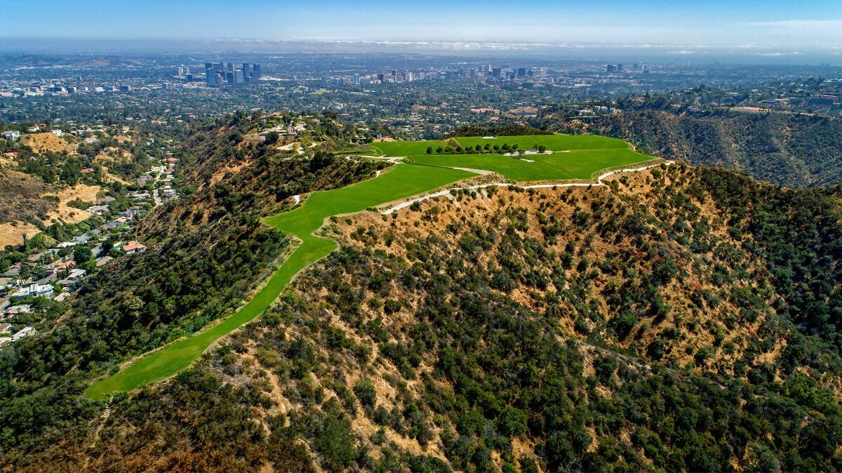 Aerial view of the Mountain in Beverly Hills