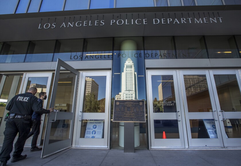 LAPD headquarters in downtown Los Angeles.